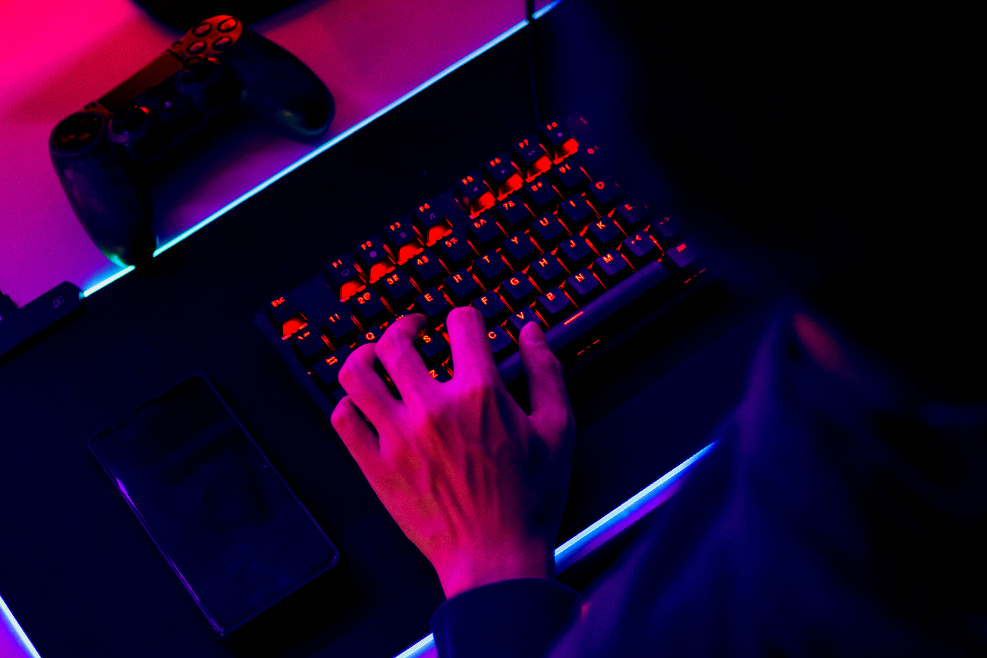 Male Gamer Playing Computer Game
